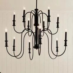 Karthe 12-Light Black Vintage Dining Room Chandelier by KICHLER 16 Karthe 12-Light Black Vintage Dining Room Chandelier by KICHLER -Kichler Sales black kichler chandeliers 52472bk fa 1000