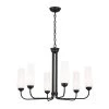 Truby 6-Light Black Art Deco Dining Room Chandelier with Satin Etched Cased Opal Glass by KICHLER -Kichler Sales black kichler chandeliers 52480bk 64 1000