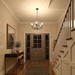 Carlo 23 in. 5-Light Black Transitional Circle Kitchen Chandelier by KICHLER -Kichler Sales black kichler chandeliers 82351 1f 1000