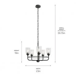 Carlo 23 in. 5-Light Black Transitional Circle Kitchen Chandelier by KICHLER -Kichler Sales black kichler chandeliers 82351 4f 1000
