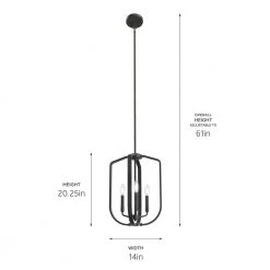 Ettore 14 in. 3-Light Black Candlestick Contemporary Kitchen Pendant Hanging Light by KICHLER -Kichler Sales black kichler chandeliers 82357 1f 1000