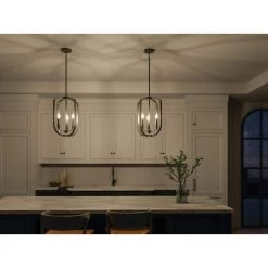 Ettore 14 in. 3-Light Black Candlestick Contemporary Kitchen Pendant Hanging Light by KICHLER -Kichler Sales black kichler chandeliers 82357 4f 1000