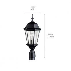 Madison Hardwired 1-Light Black 4x4 Outdoor Deck Lamp Post Light with Clear Beveled Glass (1-Pack) by KICHLER 12 Madison Hardwired 1-Light Black 4x4 Outdoor Deck Lamp Post Light with Clear Beveled Glass (1-Pack) by KICHLER -Kichler Sales black kichler deck post lights 9956bk 1f 1000