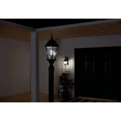 Madison Hardwired 1-Light Black 4x4 Outdoor Deck Lamp Post Light with Clear Beveled Glass (1-Pack) by KICHLER 10 Madison Hardwired 1-Light Black 4x4 Outdoor Deck Lamp Post Light with Clear Beveled Glass (1-Pack) by KICHLER -Kichler Sales black kichler deck post lights 9956bk c3 1000