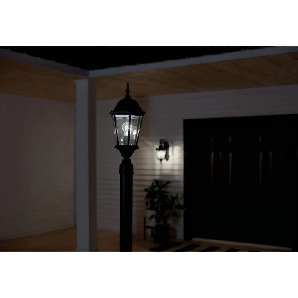 Madison Hardwired 1-Light Black 4x4 Outdoor Deck Lamp Post Light with Clear Beveled Glass (1-Pack) by KICHLER 5 Madison Hardwired 1-Light Black 4x4 Outdoor Deck Lamp Post Light with Clear Beveled Glass (1-Pack) by KICHLER - Image 3