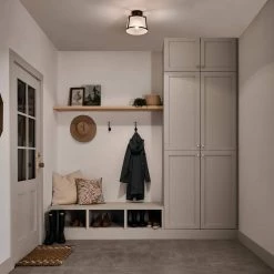 Florent 10 in. 1-Light Black Semi-Flush Mount by KICHLER -Kichler Sales black kichler flush mount lights 38258 1d 1000