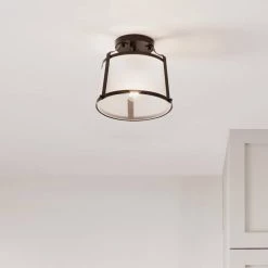 Florent 10 in. 1-Light Black Semi-Flush Mount by KICHLER -Kichler Sales black kichler flush mount lights 38258 76 1000