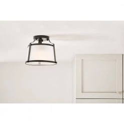 Florent 10 in. 1-Light Black Semi-Flush Mount by KICHLER -Kichler Sales black kichler flush mount lights 38258 fa 1000