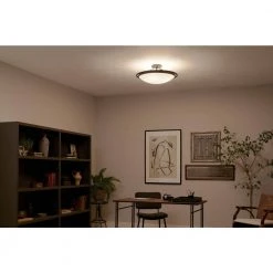 23.25 in. 4-Light Black Hallway Round Semi-Flush Mount Ceiling Light with Frosted Glass by KICHLER -Kichler Sales black kichler flush mount lights 42025bk 1f 1000