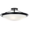 23.25 in. 4-Light Black Hallway Round Semi-Flush Mount Ceiling Light with Frosted Glass by KICHLER -Kichler Sales black kichler flush mount lights 42025bk 64 1000