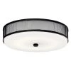 Ceiling Space 13.25 in. 1-Light Black Integrated LED Hallway Drum Flush Mount Ceiling Light with Opal Etched Glass by KICHLER -Kichler Sales black kichler flush mount lights 42379bkledr 64 1000