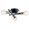 Armstrong 15 in. 3-Light Black Hallway Mid-Century Modern Flush Mount Ceiling Light by KICHLER -Kichler Sales black kichler flush mount lights 43196bk 64 1000