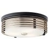 Bensimone 15.25 in. 2-Light Black Hallway DrumFlush Mount Ceiling Light with Satin Etched Cased Opal by KICHLER 2 Bensimone 15.25 in. 2-Light Black Hallway DrumFlush Mount Ceiling Light with Satin Etched Cased Opal by KICHLER -Kichler Sales black kichler flush mount lights 43293bk 64 1000