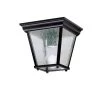 Independence 1-Light Black Outdoor Flush Mount Outdoor Light with Clear Seeded Glass (1-Pack) by KICHLER -Kichler Sales black kichler outdoor flush mount lights 9859bk 64 1000