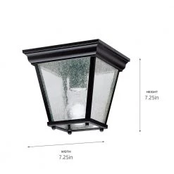Independence 1-Light Black Outdoor Flush Mount Outdoor Light with Clear Seeded Glass (1-Pack) by KICHLER -Kichler Sales black kichler outdoor flush mount lights 9859bk c3 1000