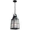 Tolerand 1-Light Textured Black Outdoor Hanging Pendant Outdoor Light with Clear Seedy Glass Shade (1-Pack) by KICHLER -Kichler Sales black kichler outdoor pendant lights 49556bkt 64 1000