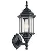Chesapeake 17 in. 1-Light Black Outdoor Light Wall Sconce with Clear Beveled Glass (1-Pack) by KICHLER -Kichler Sales black kichler outdoor sconces 49255bk 64 1000