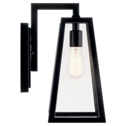 Delison 14 in. 1-Light Black Hardwired Outdoor Wall Lantern Sconce (1-Pack) by KICHLER -Kichler Sales black kichler outdoor sconces 49331bk 4f 1000