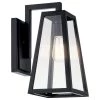 Delison 14 in. 1-Light Black Hardwired Outdoor Wall Lantern Sconce (1-Pack) by KICHLER -Kichler Sales black kichler outdoor sconces 49331bk 64 1000
