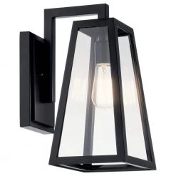 Delison 14 in. 1-Light Black Hardwired Outdoor Wall Lantern Sconce (1-Pack) by KICHLER