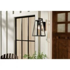 Delison 16.75 in. 1-Light Black Hardwired Outdoor Wall Lantern Sconce (1-Pack) by KICHLER 18 Delison 16.75 in. 1-Light Black Hardwired Outdoor Wall Lantern Sconce (1-Pack) by KICHLER -Kichler Sales black kichler outdoor sconces 49332bk 44 1000