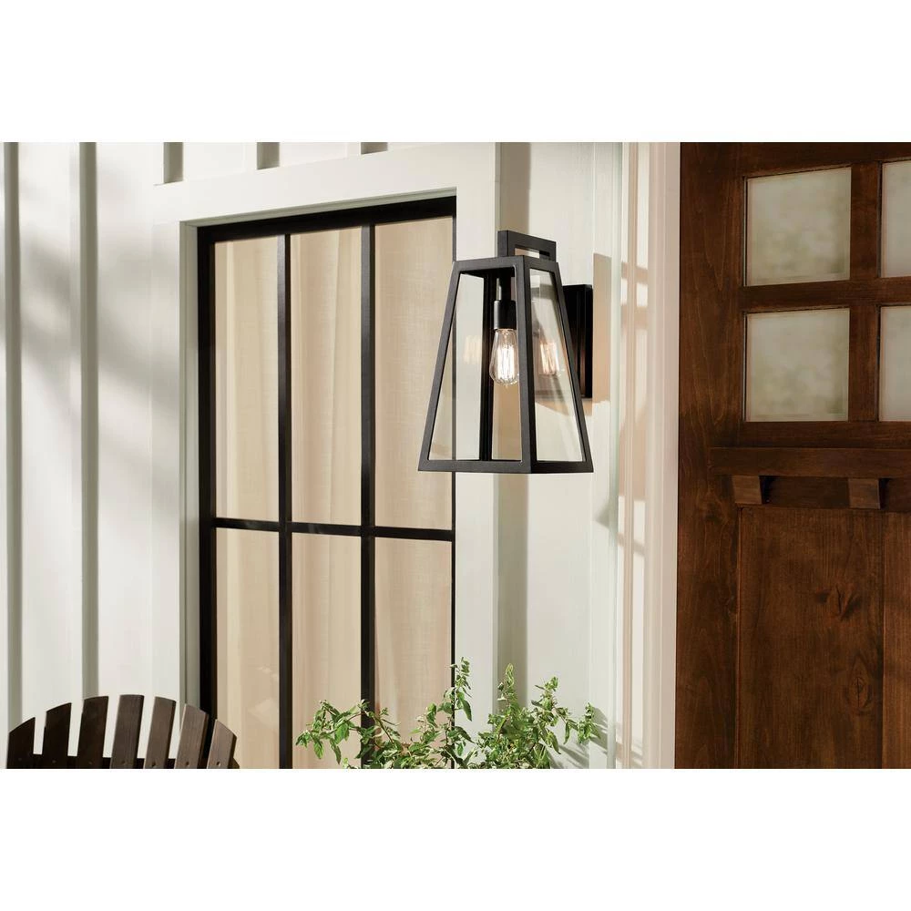 Delison 16.75 in. 1-Light Black Hardwired Outdoor Wall Lantern Sconce (1-Pack) by KICHLER 10 Delison 16.75 in. 1-Light Black Hardwired Outdoor Wall Lantern Sconce (1-Pack) by KICHLER - Image 8