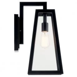 Delison 16.75 in. 1-Light Black Hardwired Outdoor Wall Lantern Sconce (1-Pack) by KICHLER 16 Delison 16.75 in. 1-Light Black Hardwired Outdoor Wall Lantern Sconce (1-Pack) by KICHLER -Kichler Sales black kichler outdoor sconces 49332bk 4f 1000