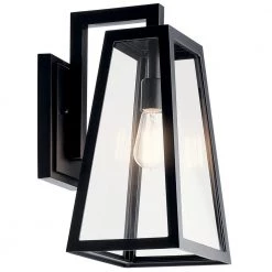 Delison 16.75 in. 1-Light Black Hardwired Outdoor Wall Lantern Sconce (1-Pack) by KICHLER
