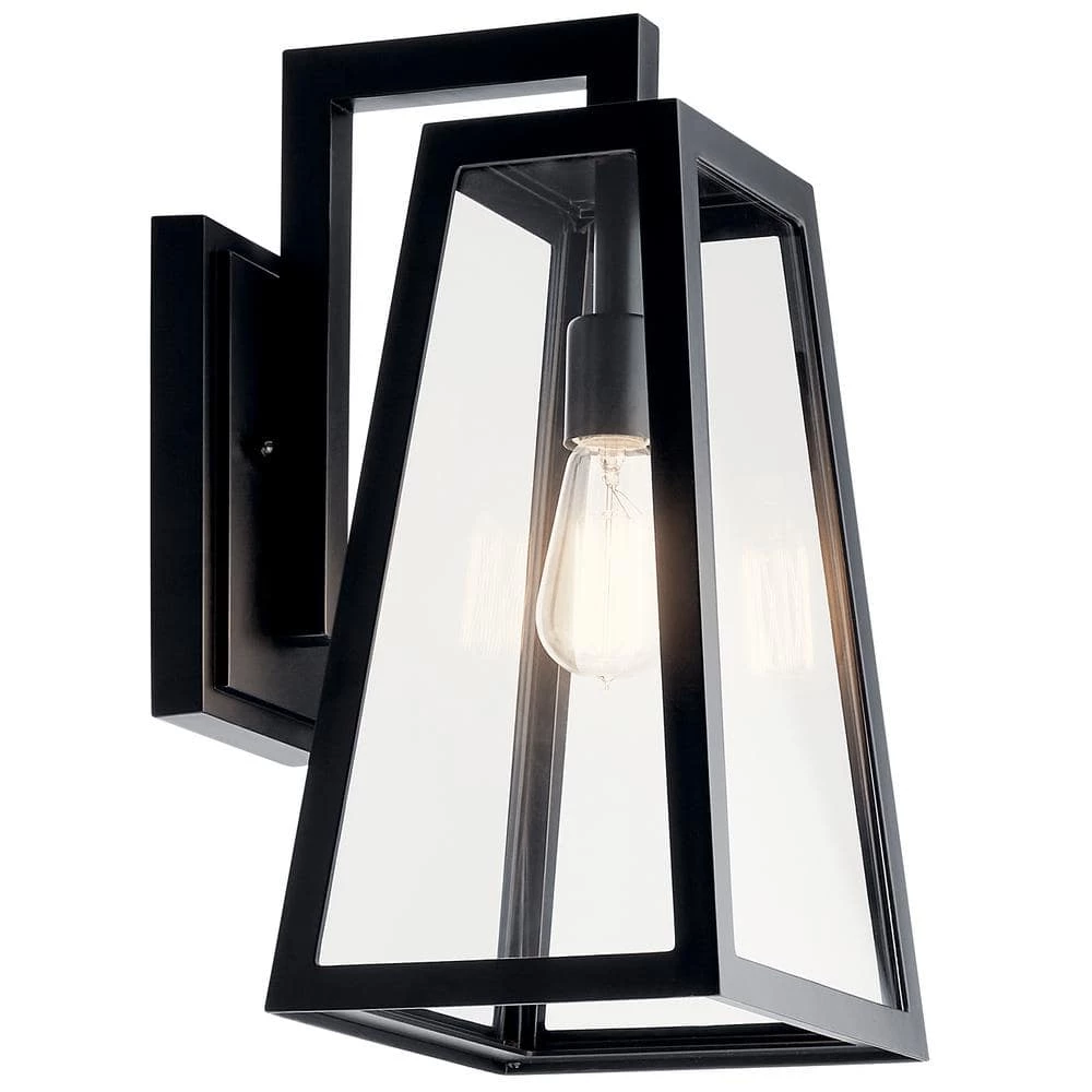 Delison 16.75 in. 1-Light Black Hardwired Outdoor Wall Lantern Sconce (1-Pack) by KICHLER 3 Delison 16.75 in. 1-Light Black Hardwired Outdoor Wall Lantern Sconce (1-Pack) by KICHLER