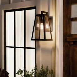Delison 16.75 in. 1-Light Black Hardwired Outdoor Wall Lantern Sconce (1-Pack) by KICHLER 14 Delison 16.75 in. 1-Light Black Hardwired Outdoor Wall Lantern Sconce (1-Pack) by KICHLER -Kichler Sales black kichler outdoor sconces 49332bk 66 1000