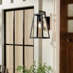 Delison 16.75 in. 1-Light Black Hardwired Outdoor Wall Lantern Sconce (1-Pack) by KICHLER 19 Delison 16.75 in. 1-Light Black Hardwired Outdoor Wall Lantern Sconce (1-Pack) by KICHLER -Kichler Sales black kichler outdoor sconces 49332bk 76 1000