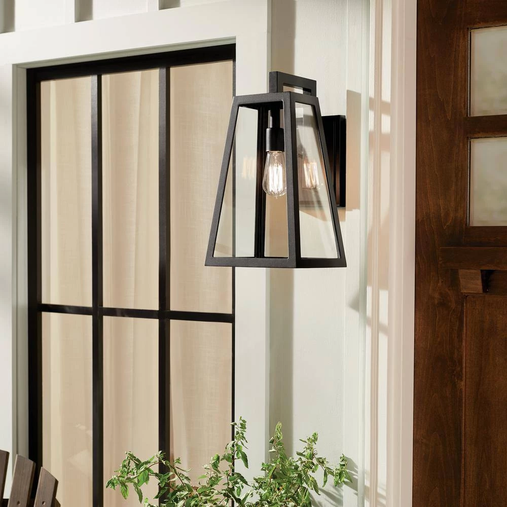 Delison 16.75 in. 1-Light Black Hardwired Outdoor Wall Lantern Sconce (1-Pack) by KICHLER 11 Delison 16.75 in. 1-Light Black Hardwired Outdoor Wall Lantern Sconce (1-Pack) by KICHLER - Image 9