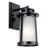Harbor Bay 12.25 in. 1-Light Black Outdoor Light Wall Sconce with Etched Seeded Glass (1-Pack) by KICHLER -Kichler Sales black kichler outdoor sconces 49917bk 64 1000