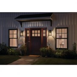 Marimount 17 in. 1-Light Black Wall Sconce Outdoor Light with Clear Glass (1-Pack) by KICHLER -Kichler Sales black kichler outdoor sconces 59018bk fa 1000
