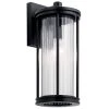 Barras 16 in. 1-Light Black Wall Sconce Outdoor Light with Clear Ribbed Glass (1-Pack) by KICHLER 2 Barras 16 in. 1-Light Black Wall Sconce Outdoor Light with Clear Ribbed Glass (1-Pack) by KICHLER -Kichler Sales black kichler outdoor sconces 59023bk 64 1000