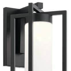 Drega 14 in. 1-Light Black LED Outdoor Light Wall Sconce Lantern with Satin Etched Glass (1-Pack) by KICHLER 7 Drega 14 in. 1-Light Black LED Outdoor Light Wall Sconce Lantern with Satin Etched Glass (1-Pack) by KICHLER -Kichler Sales black kichler outdoor sconces 59071bkled 40 1000