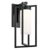 Drega 14 in. 1-Light Black LED Outdoor Light Wall Sconce Lantern with Satin Etched Glass (1-Pack) by KICHLER -Kichler Sales black kichler outdoor sconces 59071bkled 64 1000