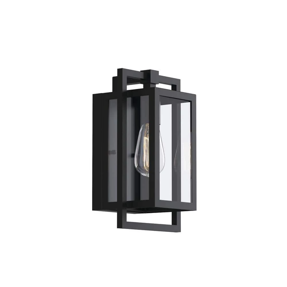 Goson 12 in. 1-Light Black Outdoor Light Wall Sconce Lantern with Clear Glass (1-Pack) by KICHLER 3 Goson 12 in. 1-Light Black Outdoor Light Wall Sconce Lantern with Clear Glass (1-Pack) by KICHLER
