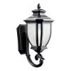 Salisbury 1-Light Black Outdoor Light Wall Sconce with Clear Seeded Glass (1-Pack) by KICHLER -Kichler Sales black kichler outdoor sconces 9041bk 64 1000