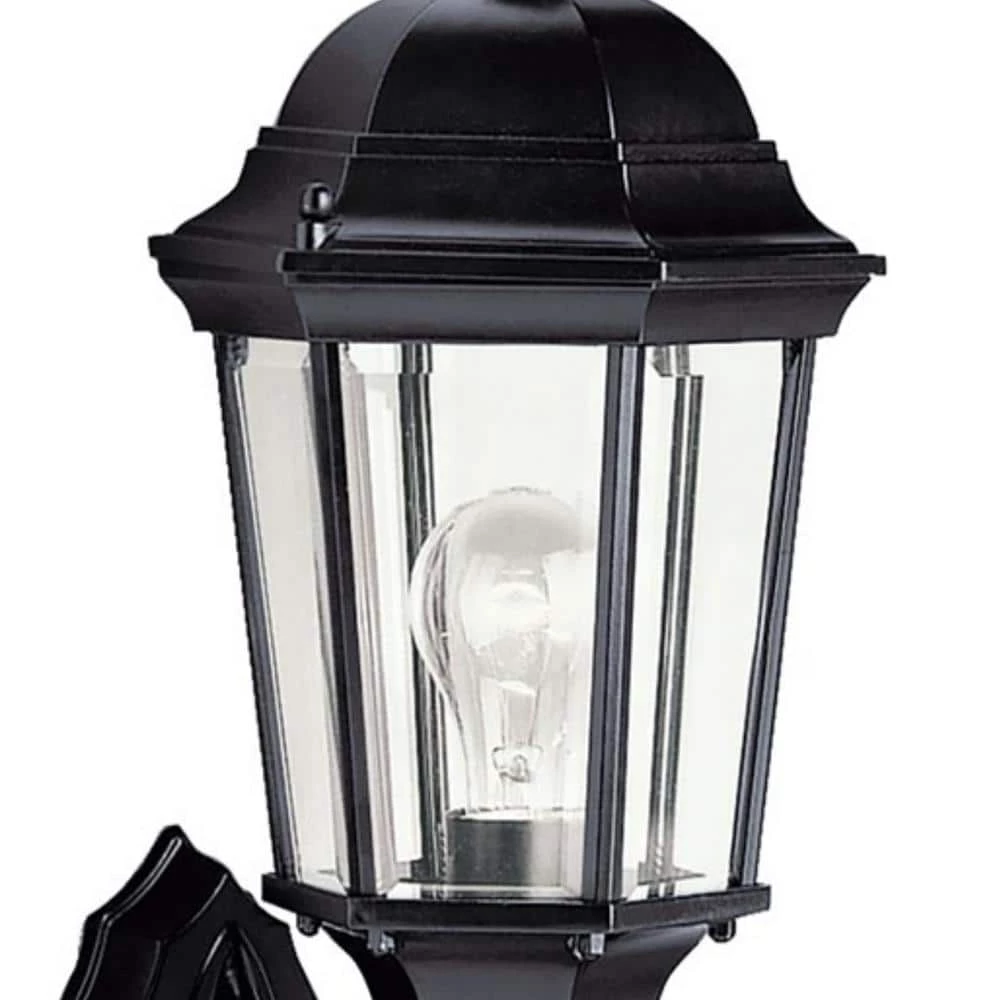 Madison 22.75 in. 1-Light Black Outdoor Light Wall Mount Lantern with Clear Beveled Glass Panels (1-Pack) by KICHLER 4 Madison 22.75 in. 1-Light Black Outdoor Light Wall Mount Lantern with Clear Beveled Glass Panels (1-Pack) by KICHLER - Image 2