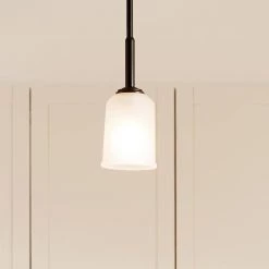 Shailene 1-Light Black Transitional Kitchen Mini Pendant Hanging Light with Satin Etched Glass by KICHLER -Kichler Sales black kichler pendant lights 43674bk 44 1000