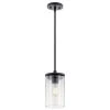 Crosby 1-Light Black Shaded Mini Pendant with Clear Glass Shade by KICHLER -Kichler Sales black kichler pendant lights 43996bk 64 1000