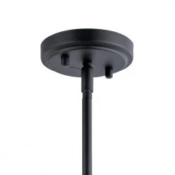 Winslow 1-Light Black Contemporary Shaded Kitchen Mini Pendant Hanging Light with Clear Seeded Glass by KICHLER -Kichler Sales black kichler pendant lights 44032bk 1f 1000