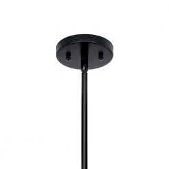 Valserrano 1-Light Black Traditional Goblet Kitchen Mini Pendant Hanging Light with Clear Seeded Glass by KICHLER -Kichler Sales black kichler pendant lights 44380bkcs 1f 1000