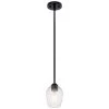 Valserrano 1-Light Black Traditional Goblet Kitchen Mini Pendant Hanging Light with Clear Seeded Glass by KICHLER -Kichler Sales black kichler pendant lights 44380bkcs 64 1000