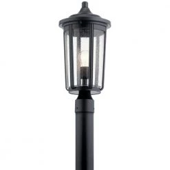 1-Light Black Outdoor Lamp Post Light Lantern Fairfield (1-Pack) by KICHLER