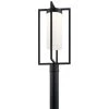Drega 1-Light Black LED Outdoor Lamp Post Light with Satin Etched Glass (1-Pack) by KICHLER -Kichler Sales black kichler post light sets 59073bkled 64 1000