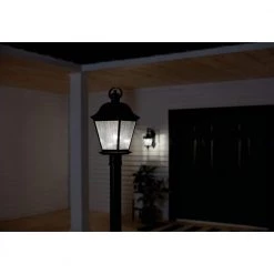 Mount Vernon 1-Light Black Outdoor Lamp Post Light with Clear Seeded Glass (1-Pack) by KICHLER -Kichler Sales black kichler post light sets 9909bk 1f 1000