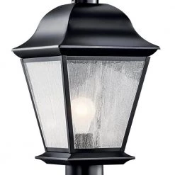 Mount Vernon 1-Light Black Outdoor Lamp Post Light with Clear Seeded Glass (1-Pack) by KICHLER -Kichler Sales black kichler post light sets 9909bk c3 1000