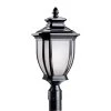 Salisbury 1-Light Black Outdoor Lamp Post Light with White Linen Glass (1-Pack) by KICHLER -Kichler Sales black kichler post light sets 9938bk 64 1000